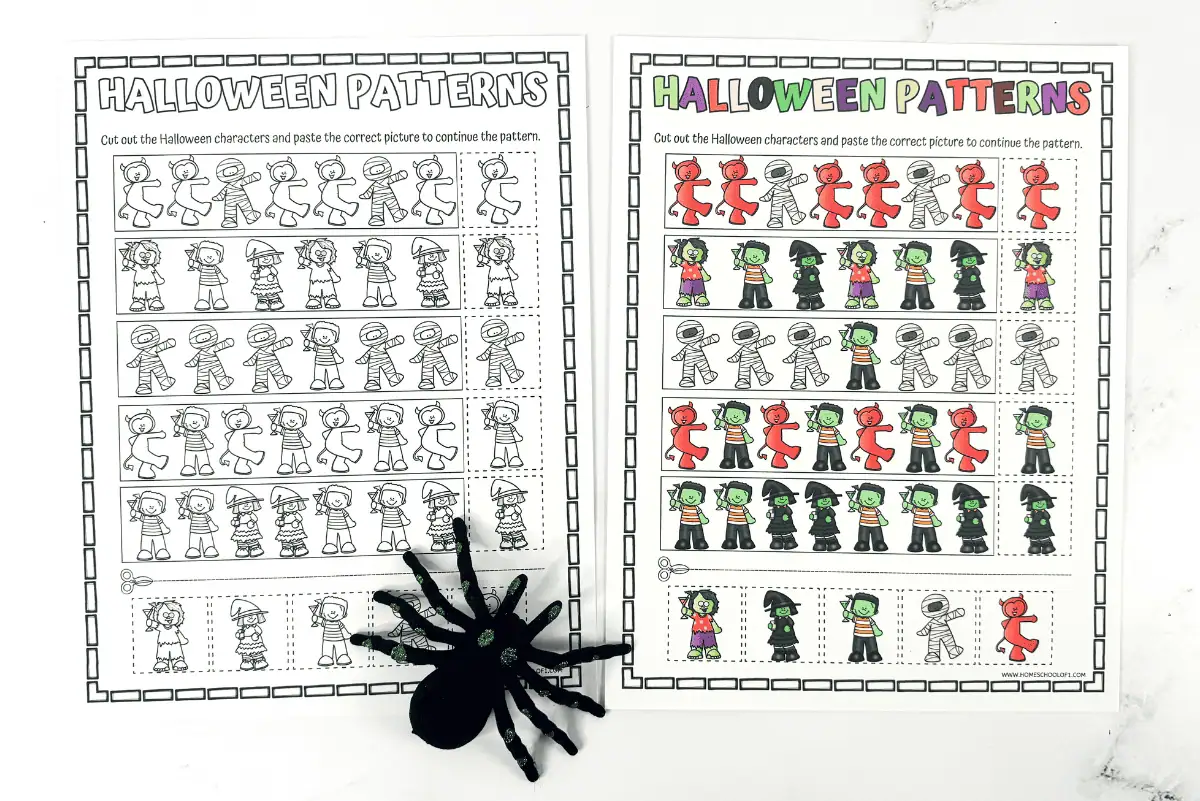 FREE HALLOWEEN PATTERNS WORKSHEET