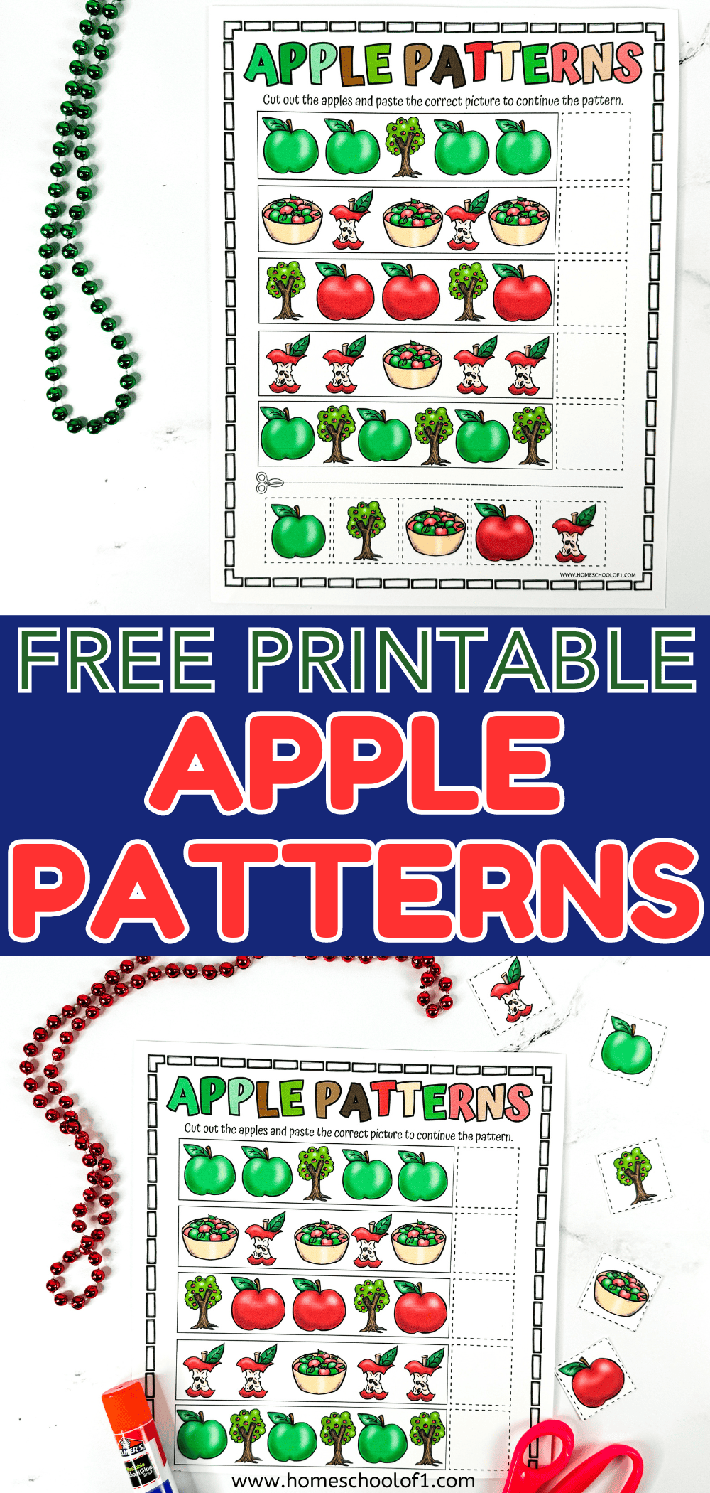 apple patterns worksheet