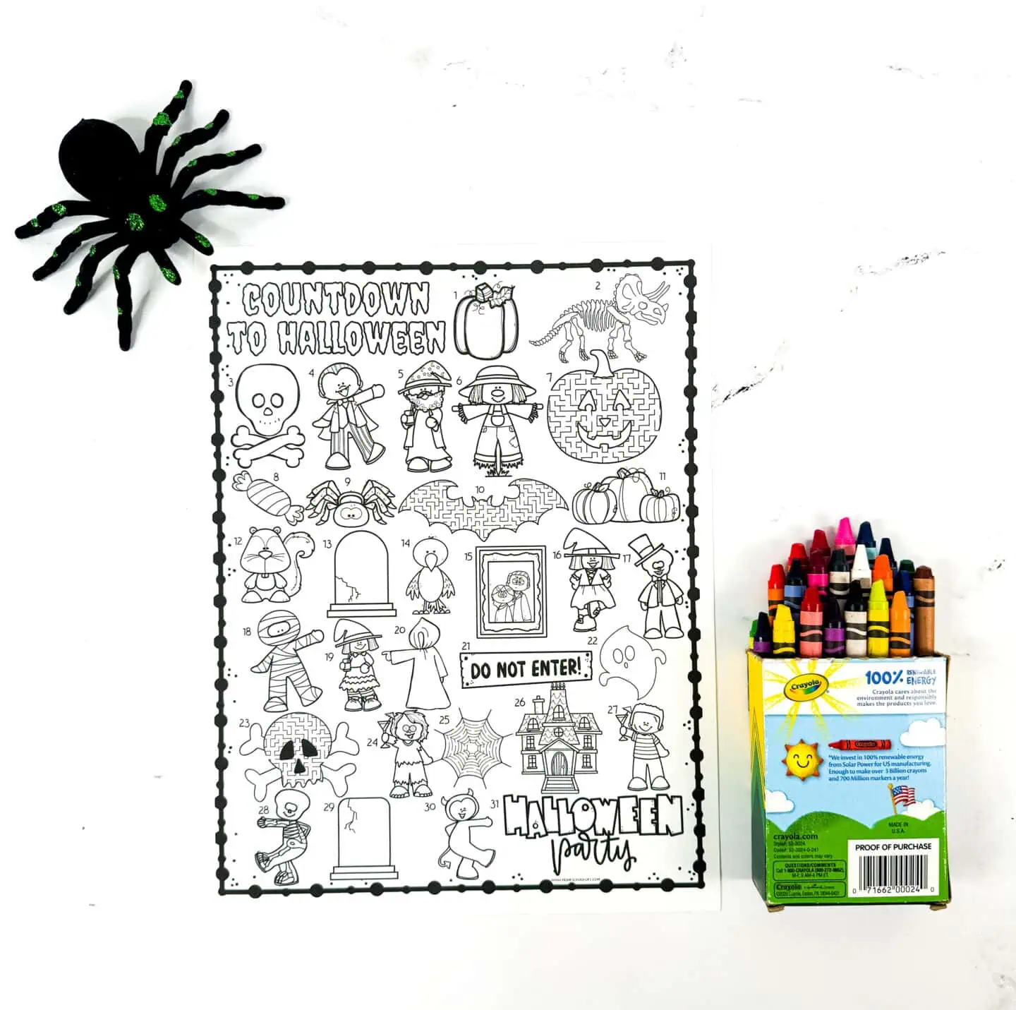 countdown to halloween worksheet