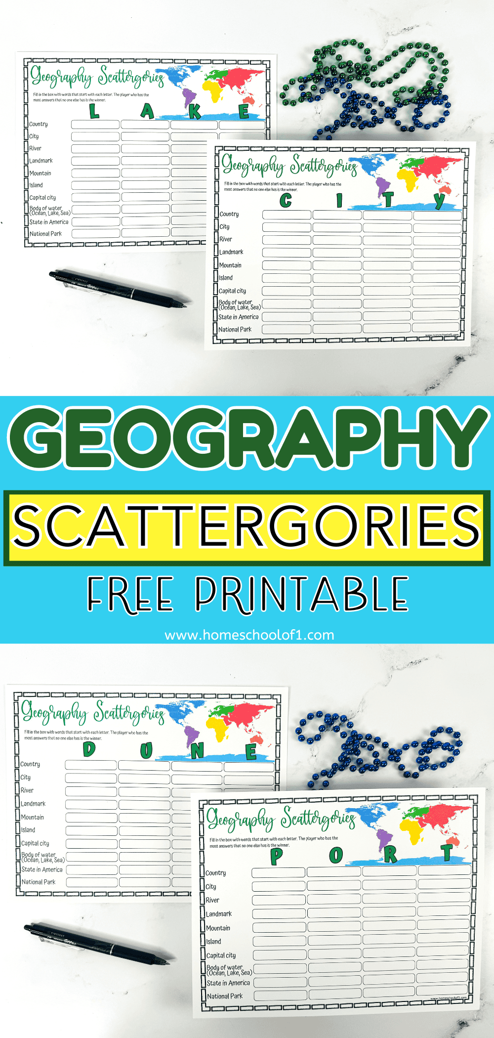 geography scattergories