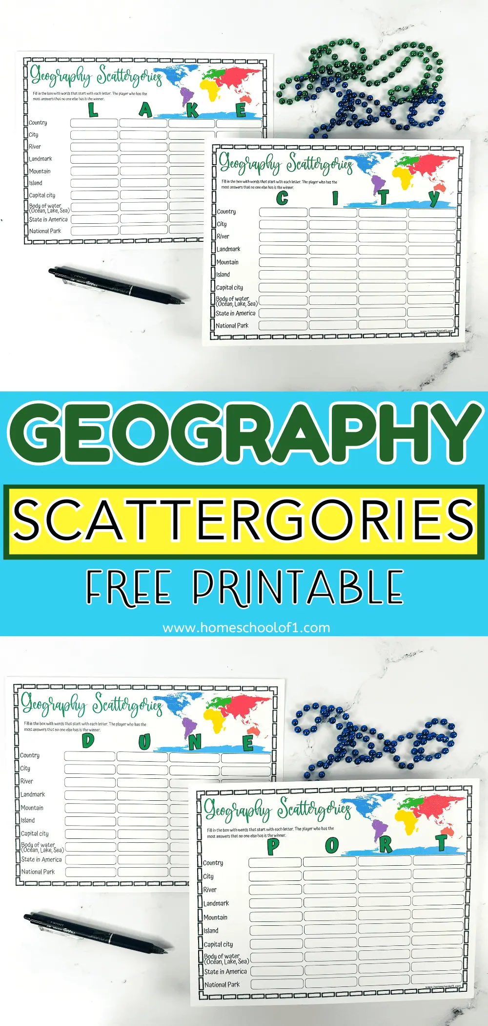 geography scattergories