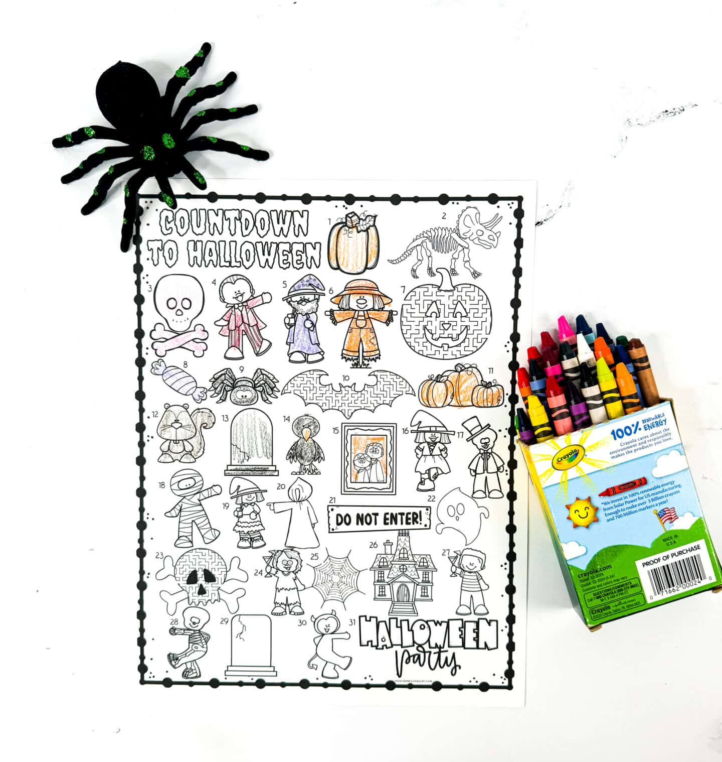 halloween countdown worksheet