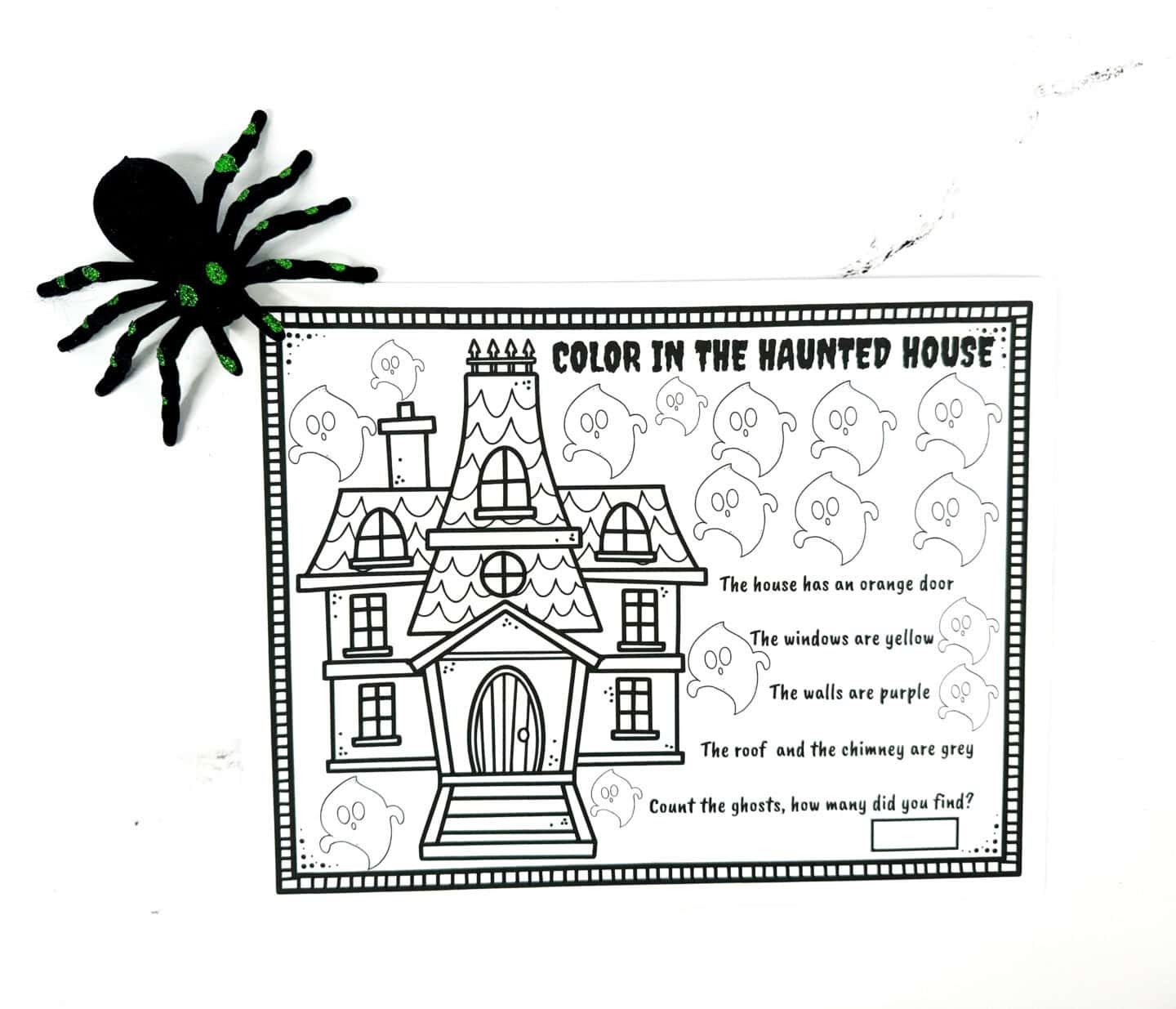 haunted house coloring page