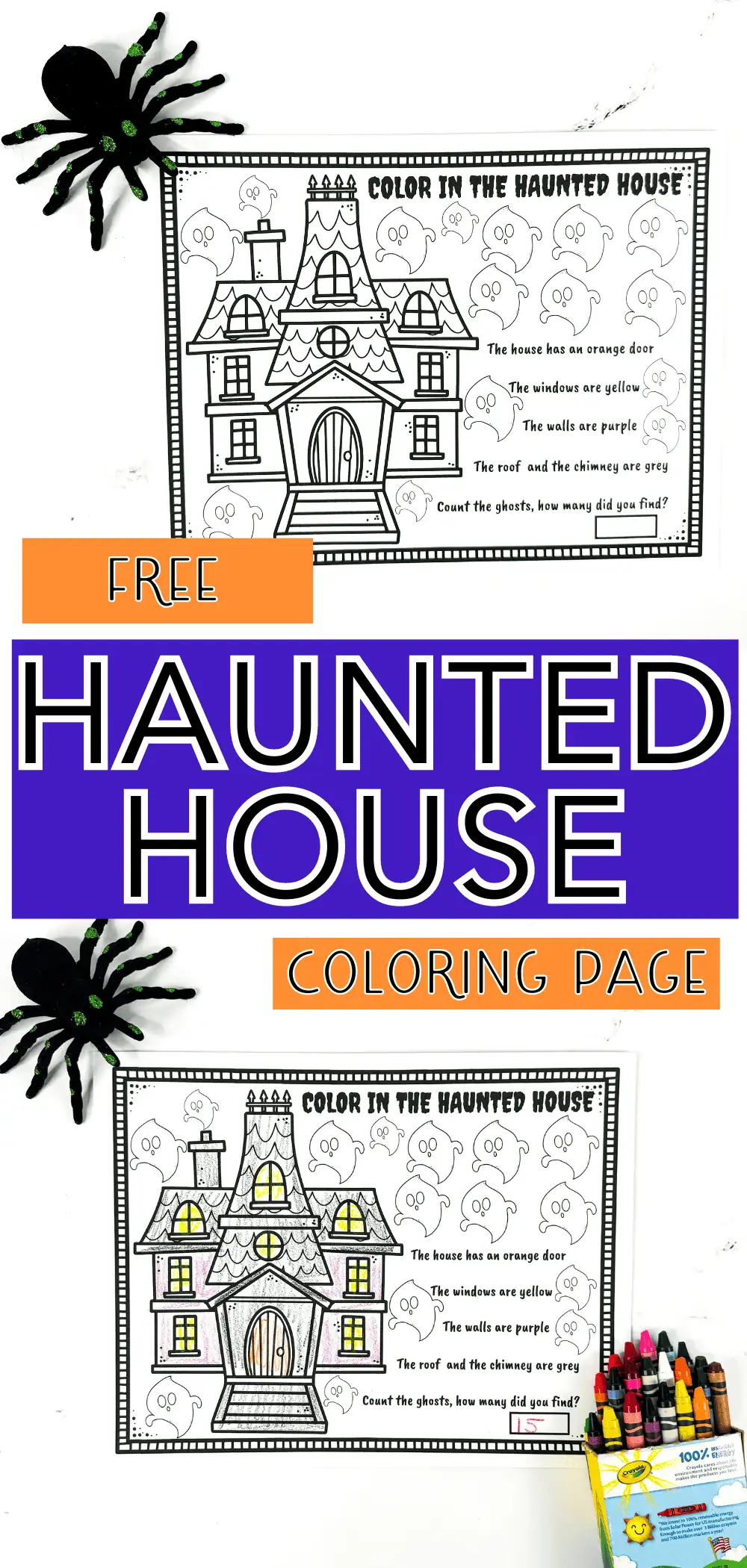 haunted house coloring page