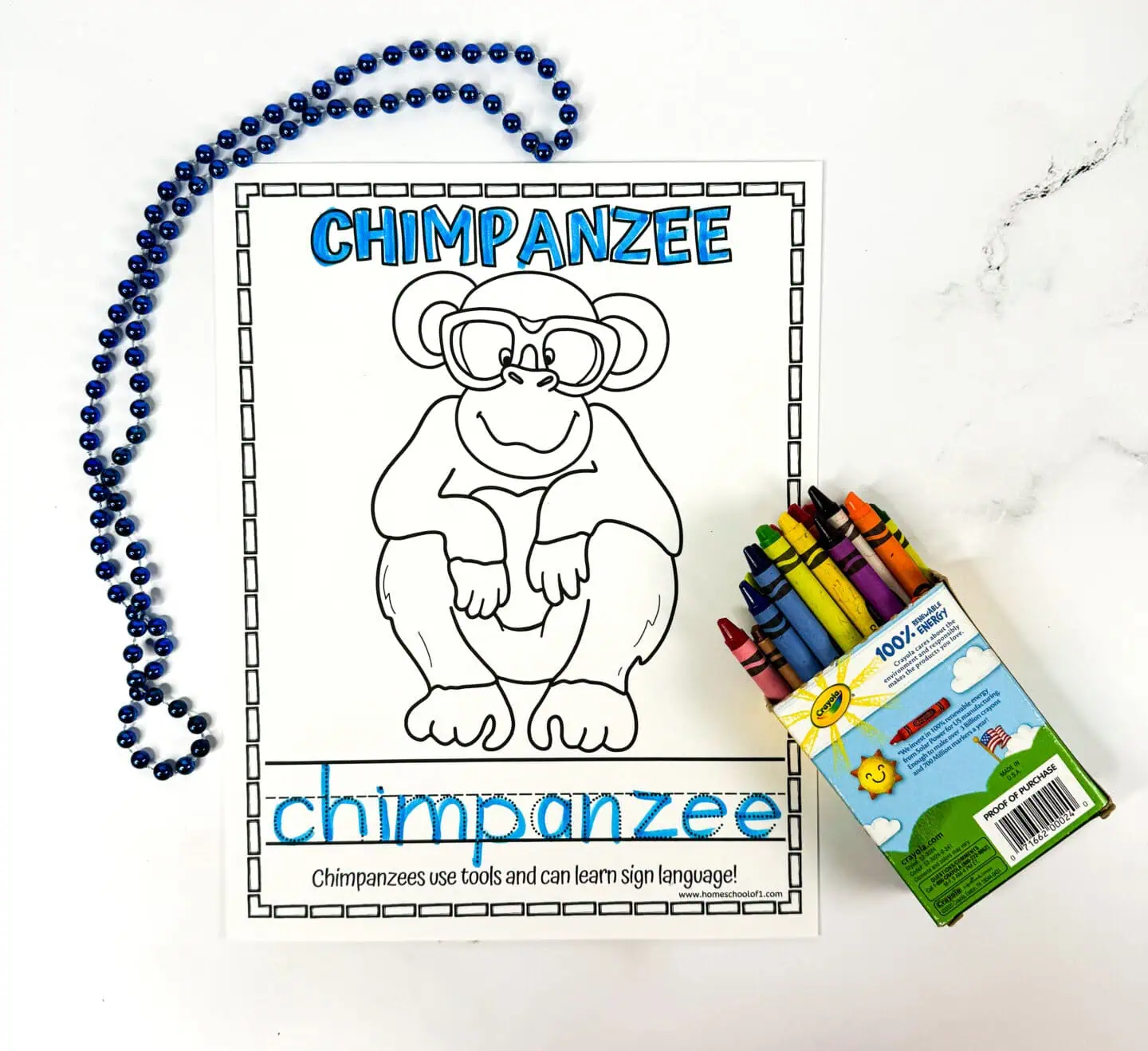 chimpanzee coloring page