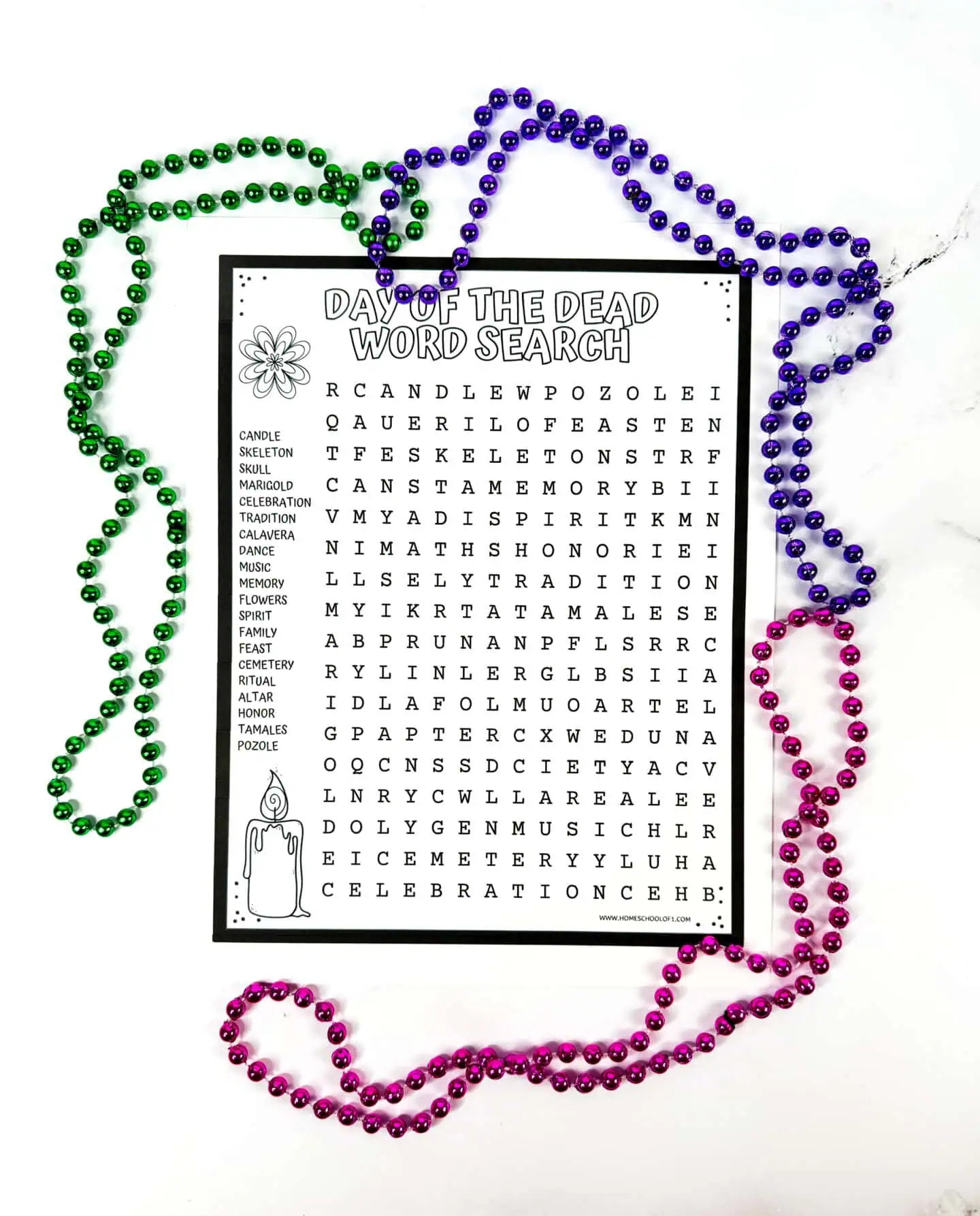 day of the dead word search printable