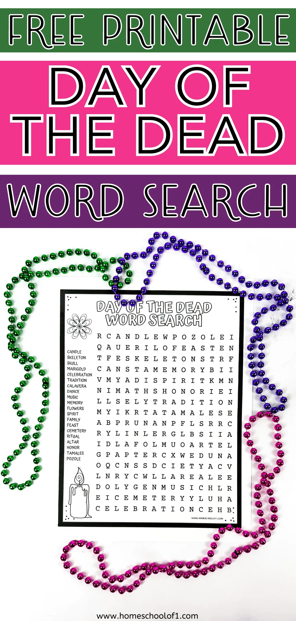 day of the dead word search