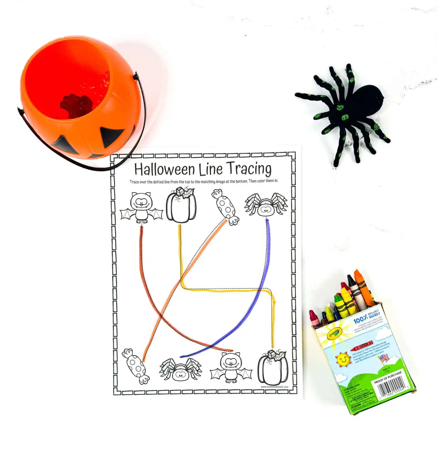 free halloween line tracing printable