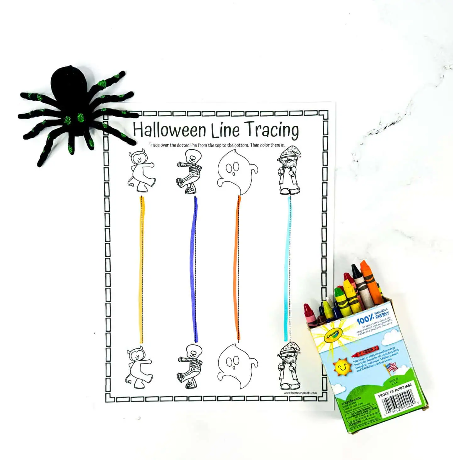 free line tracing halloween printable