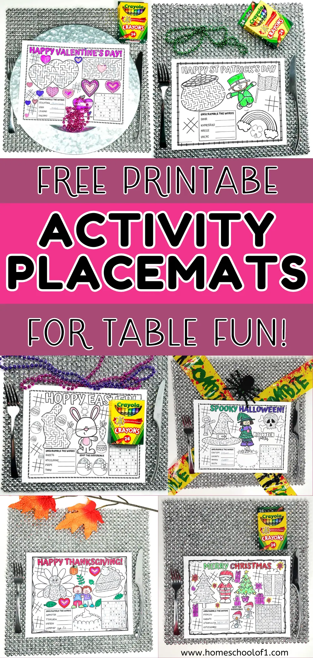 free printable activity placemats