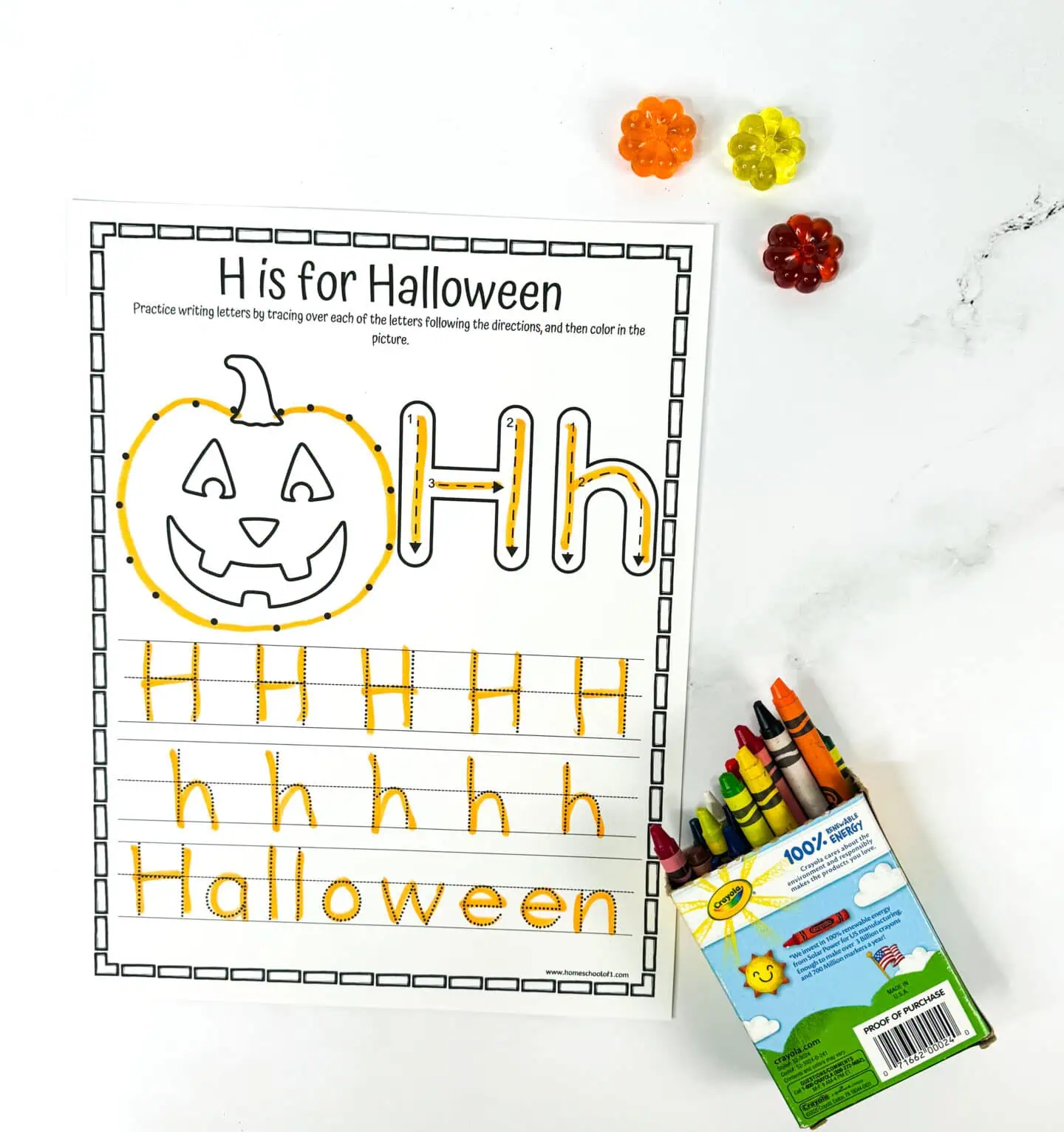 h is for halloween worksheet