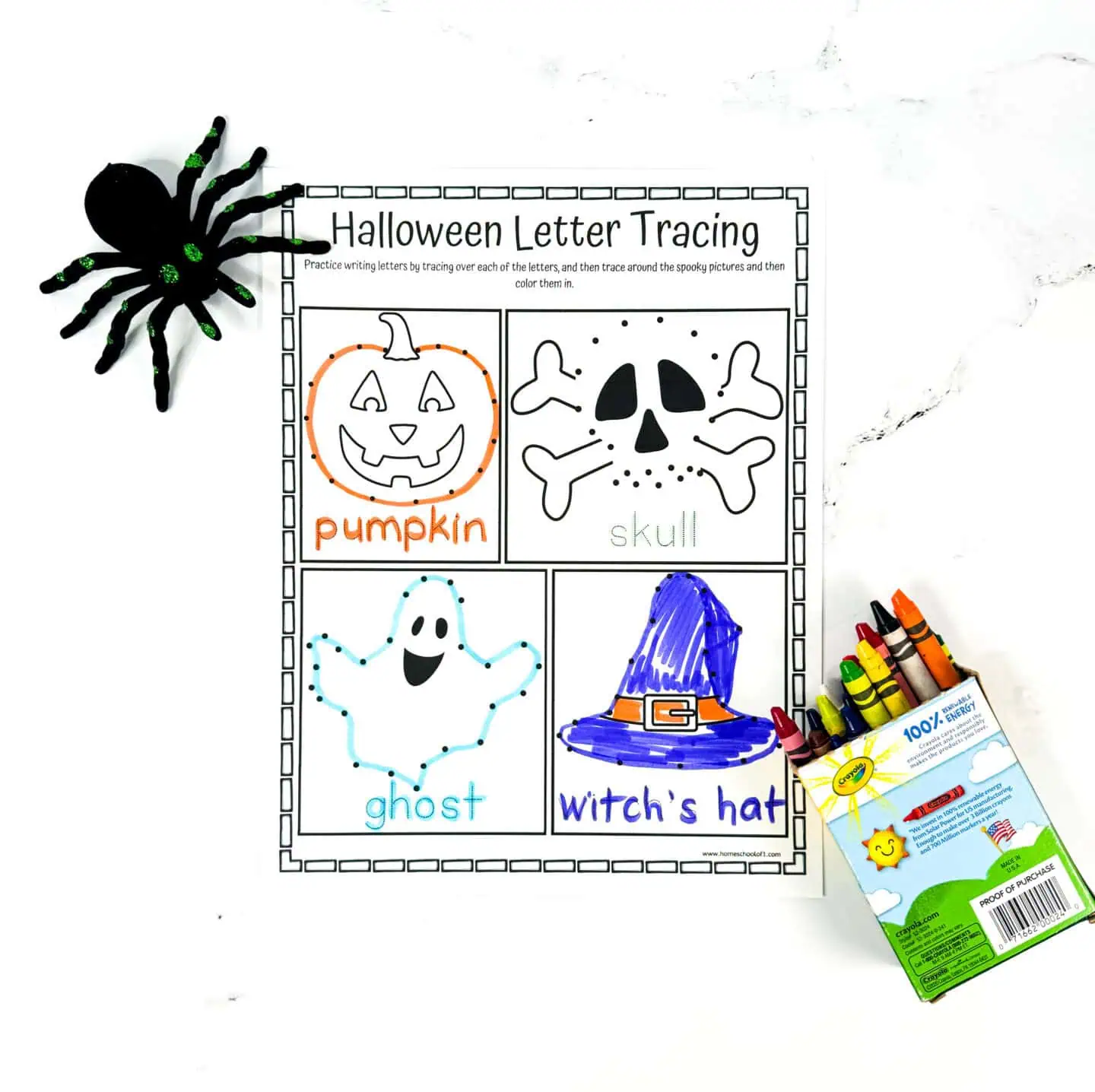 halloween letter tracing worksheet