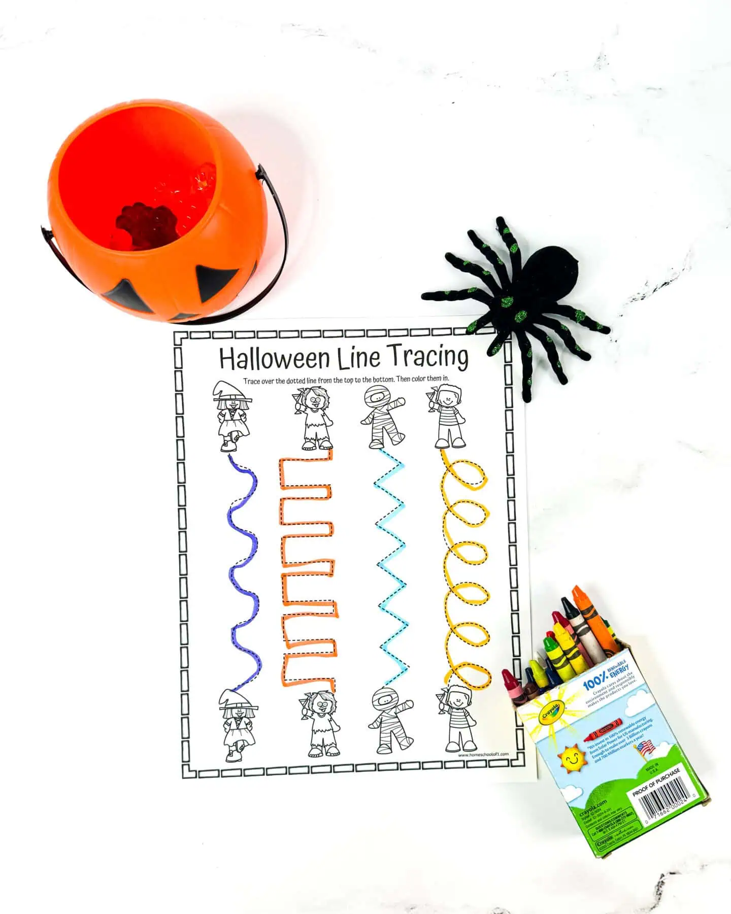 halloween line tracing worksheet