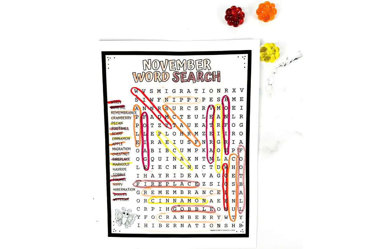 november word search printable