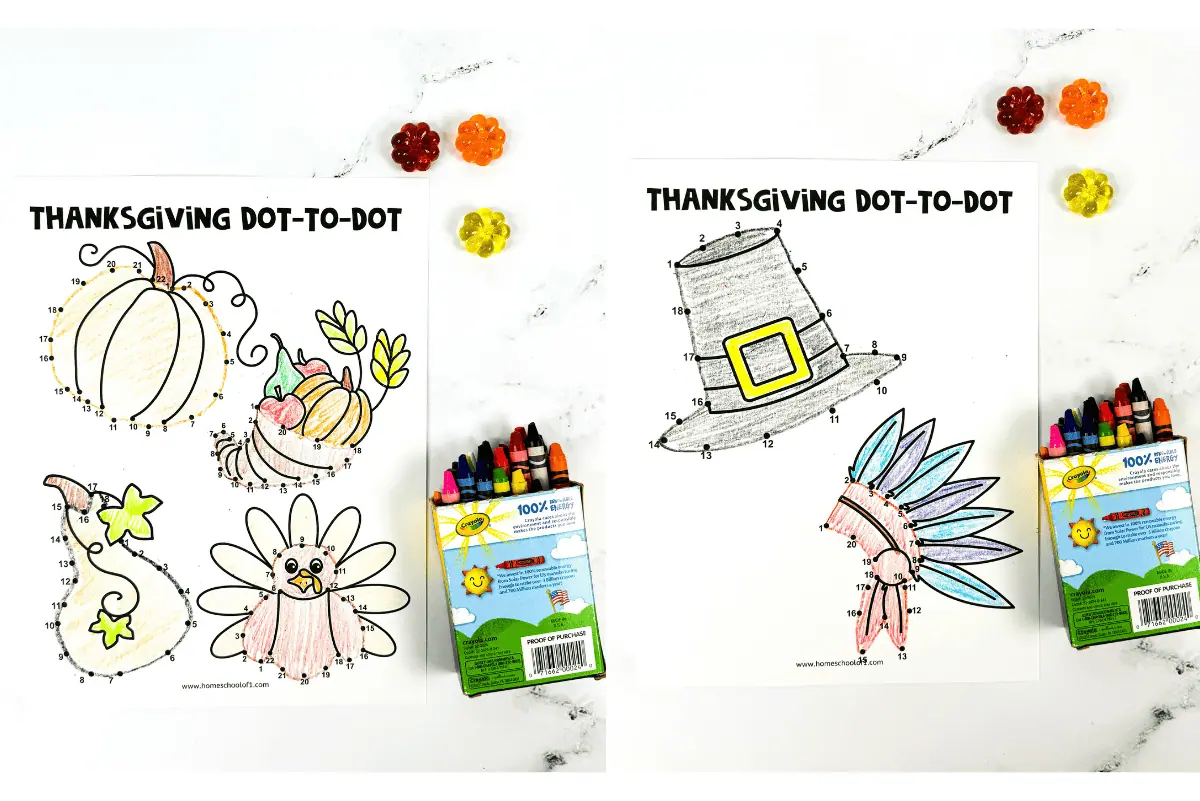 thanksgiving dot to dot printables