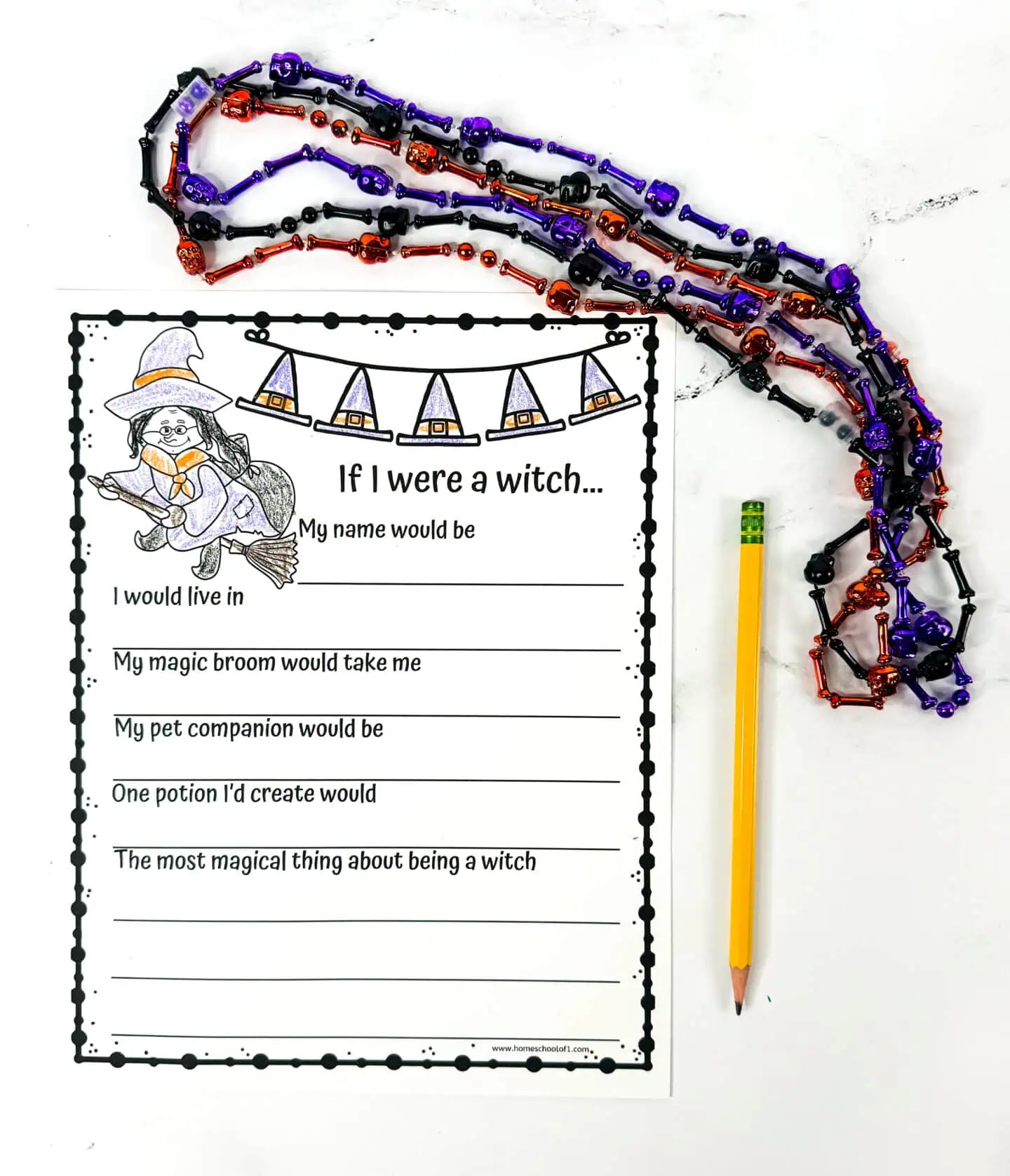 witch writing worksheet