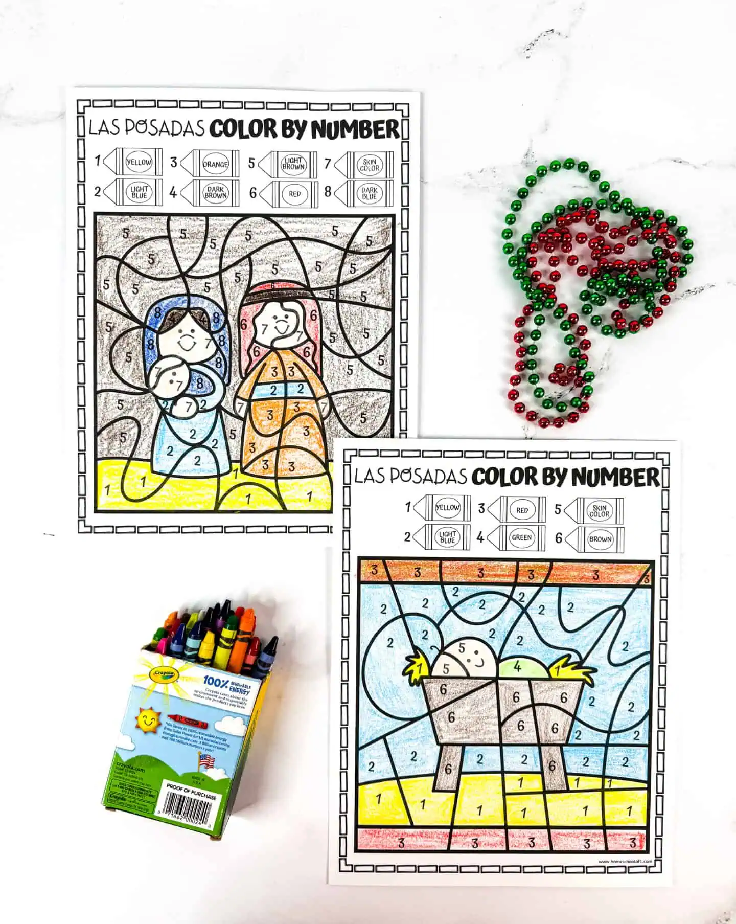 FREE MARY AND JOSEPH COLOR BY NUMBER