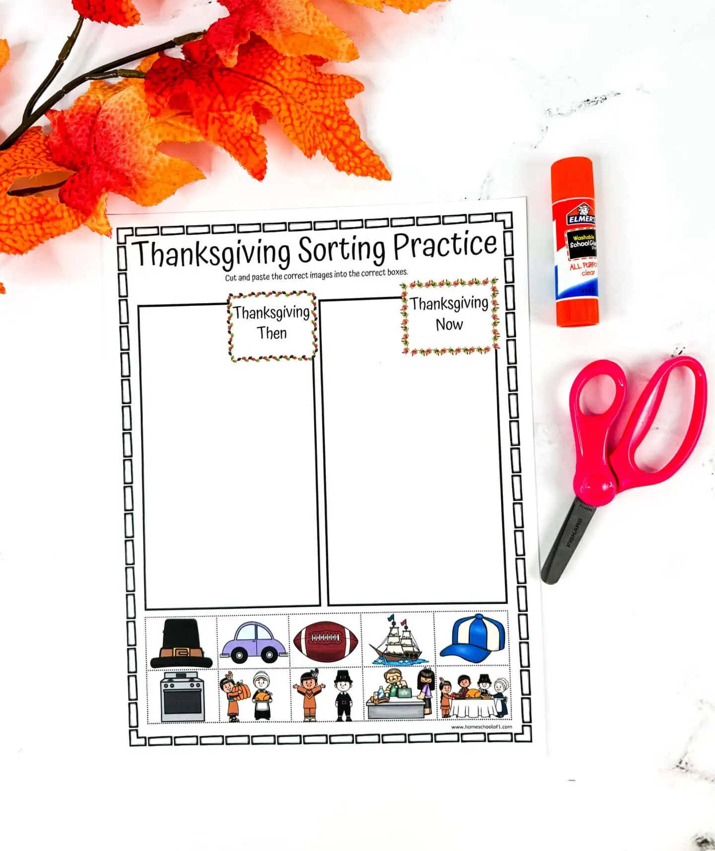 FREE THANKSGIVING SORTING WORKSHEET