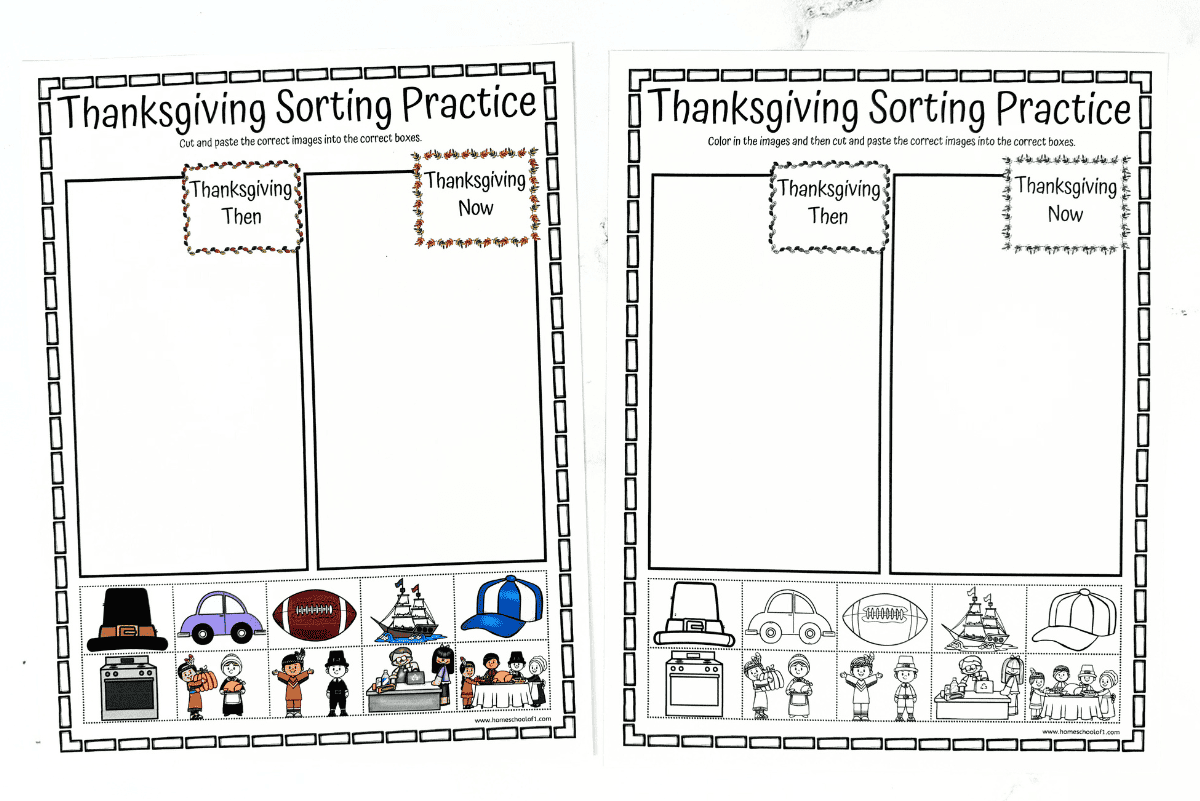 THANKSGIVING SORTING PRACTICE