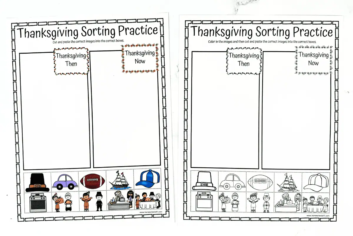 THANKSGIVING SORTING PRACTICE