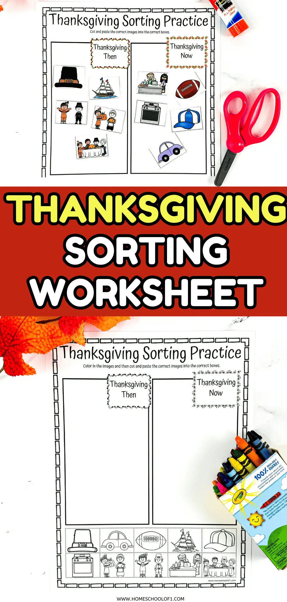 THANKSGIVING SORTING WORKSHEET