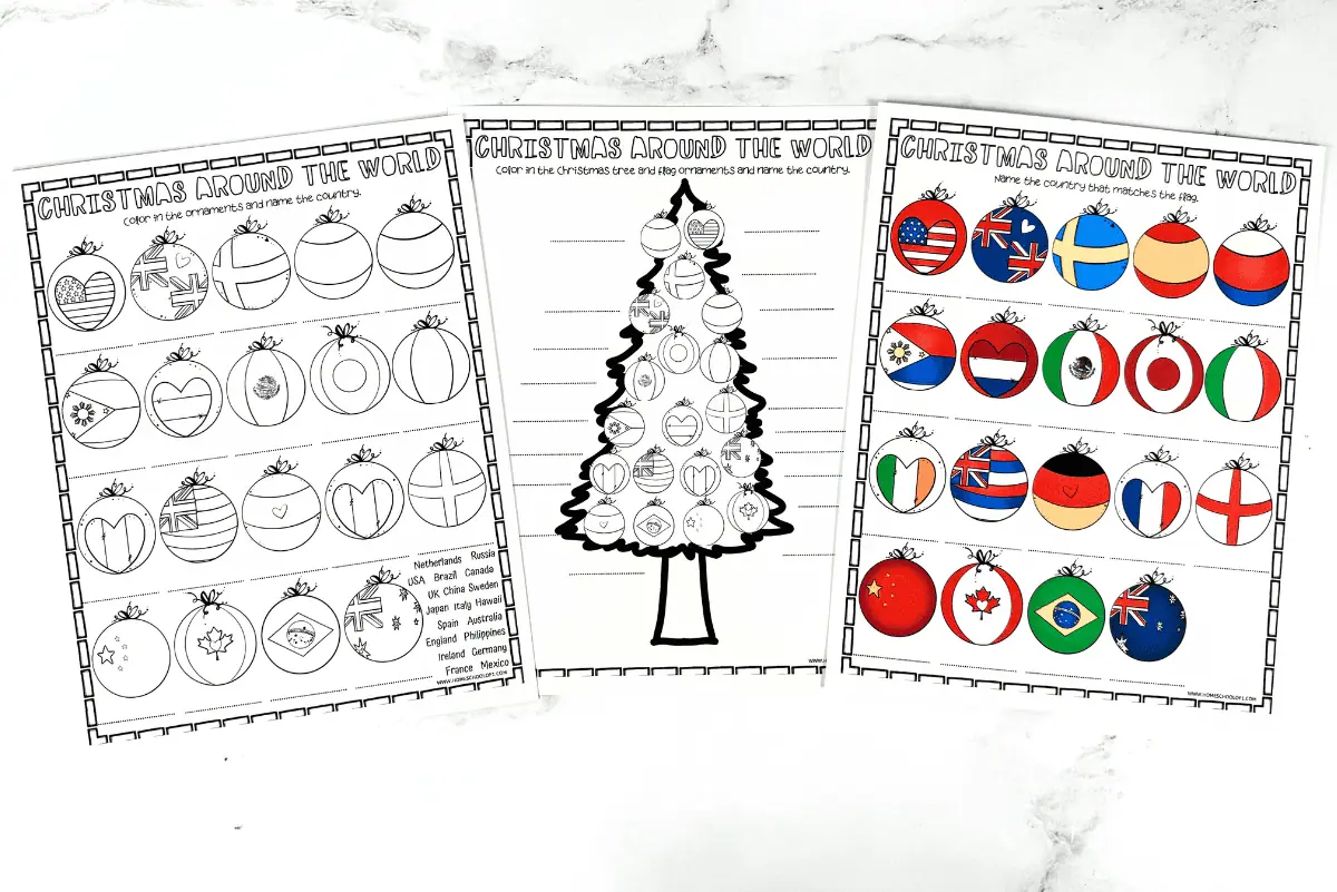 christmas around the world ornaments worksheet