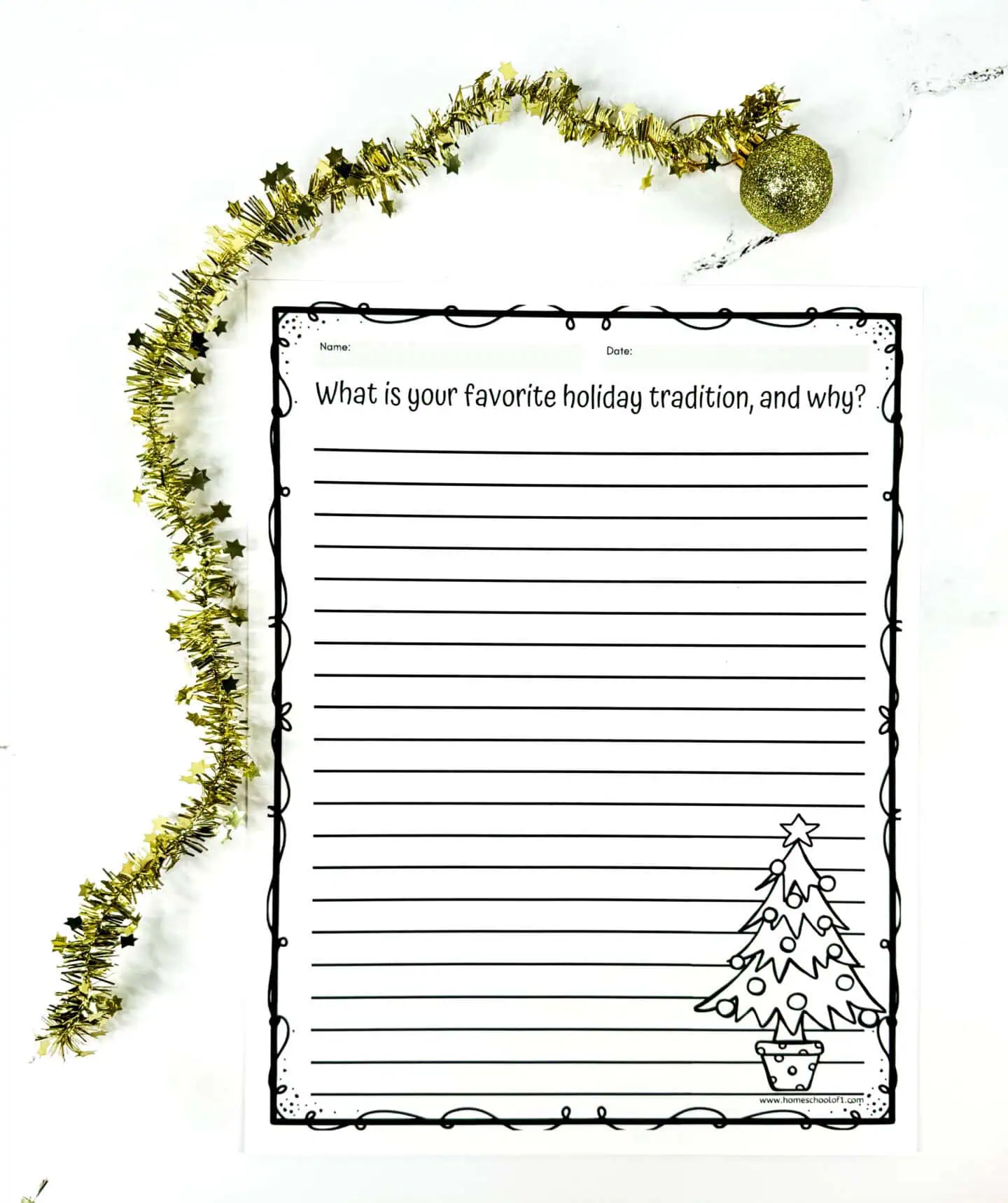 christmas free printable writing prompt