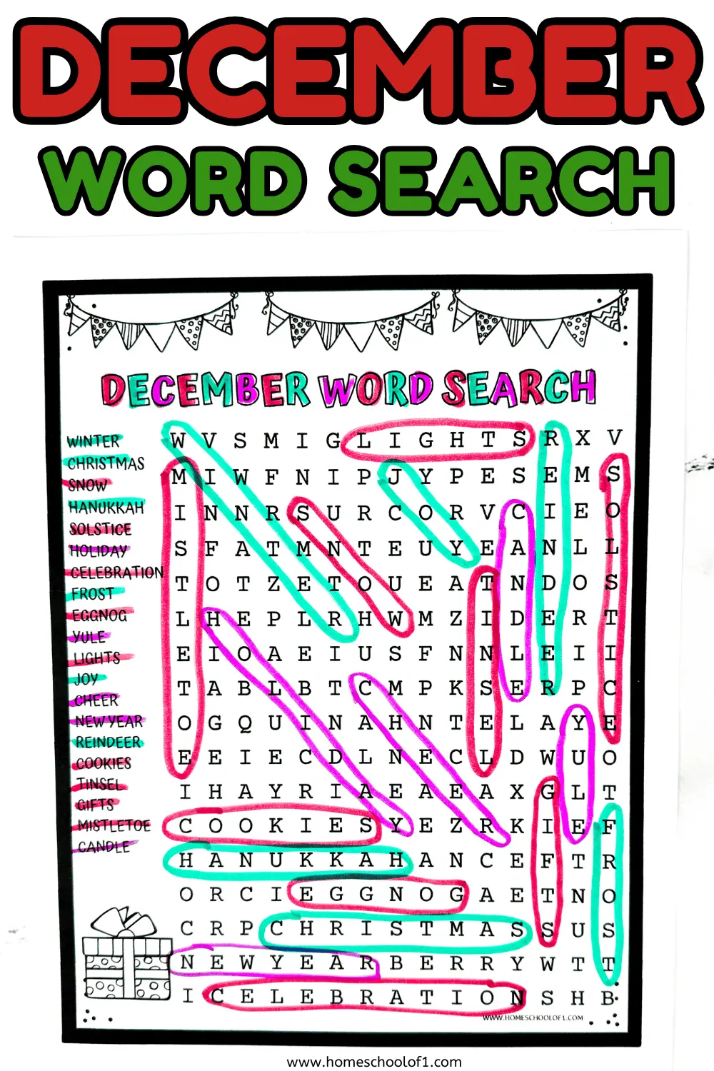 december word search printable