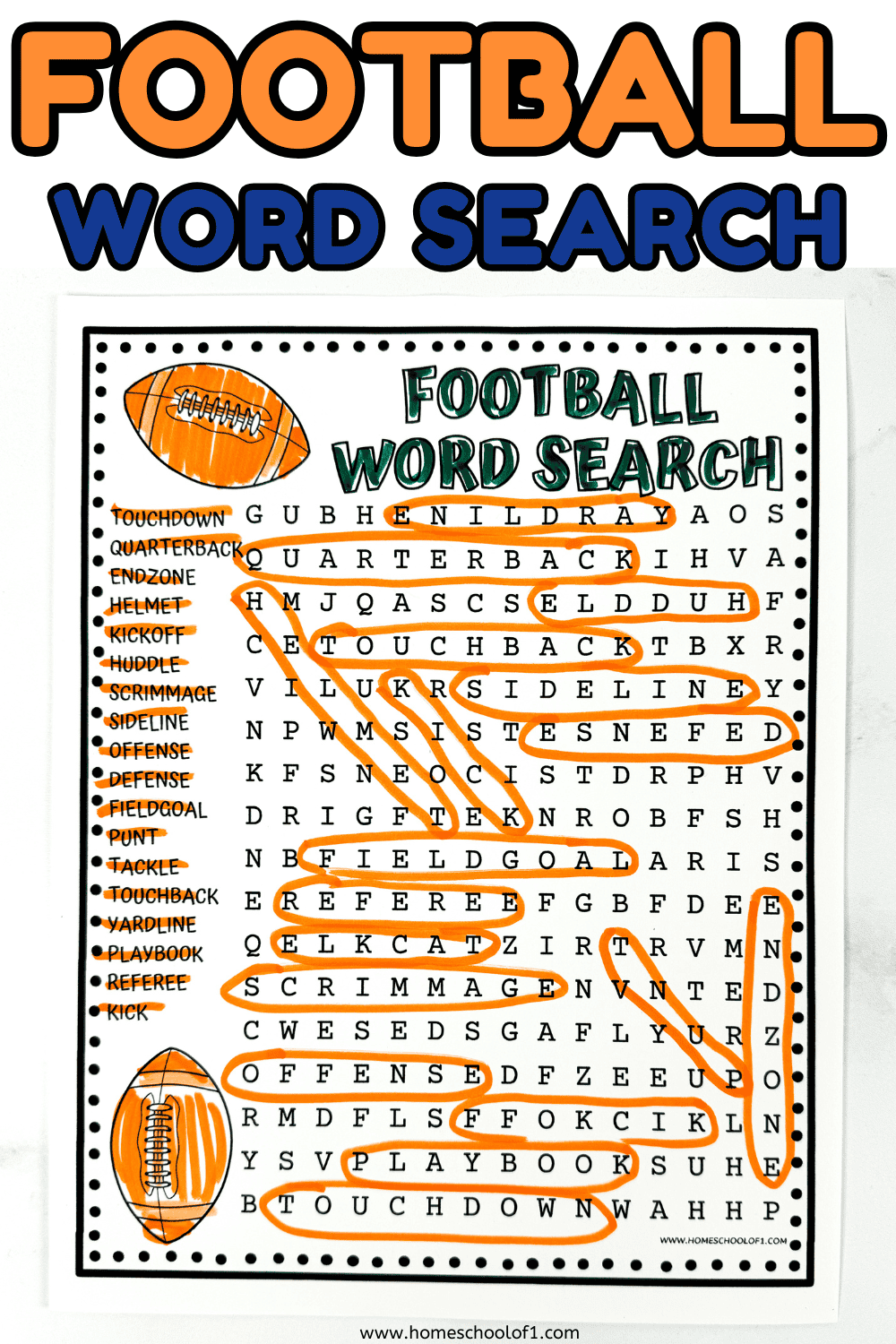 football word search printable