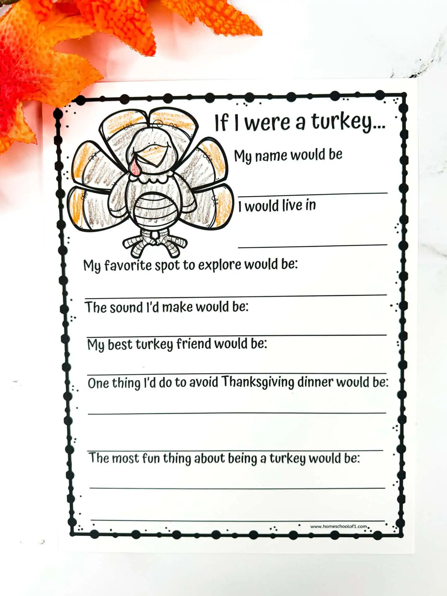 free if i were a turkey writing prompt printable