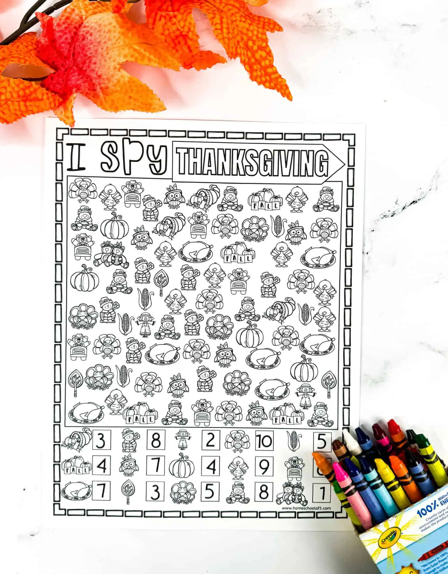 free thanksgiving i spy coloring page