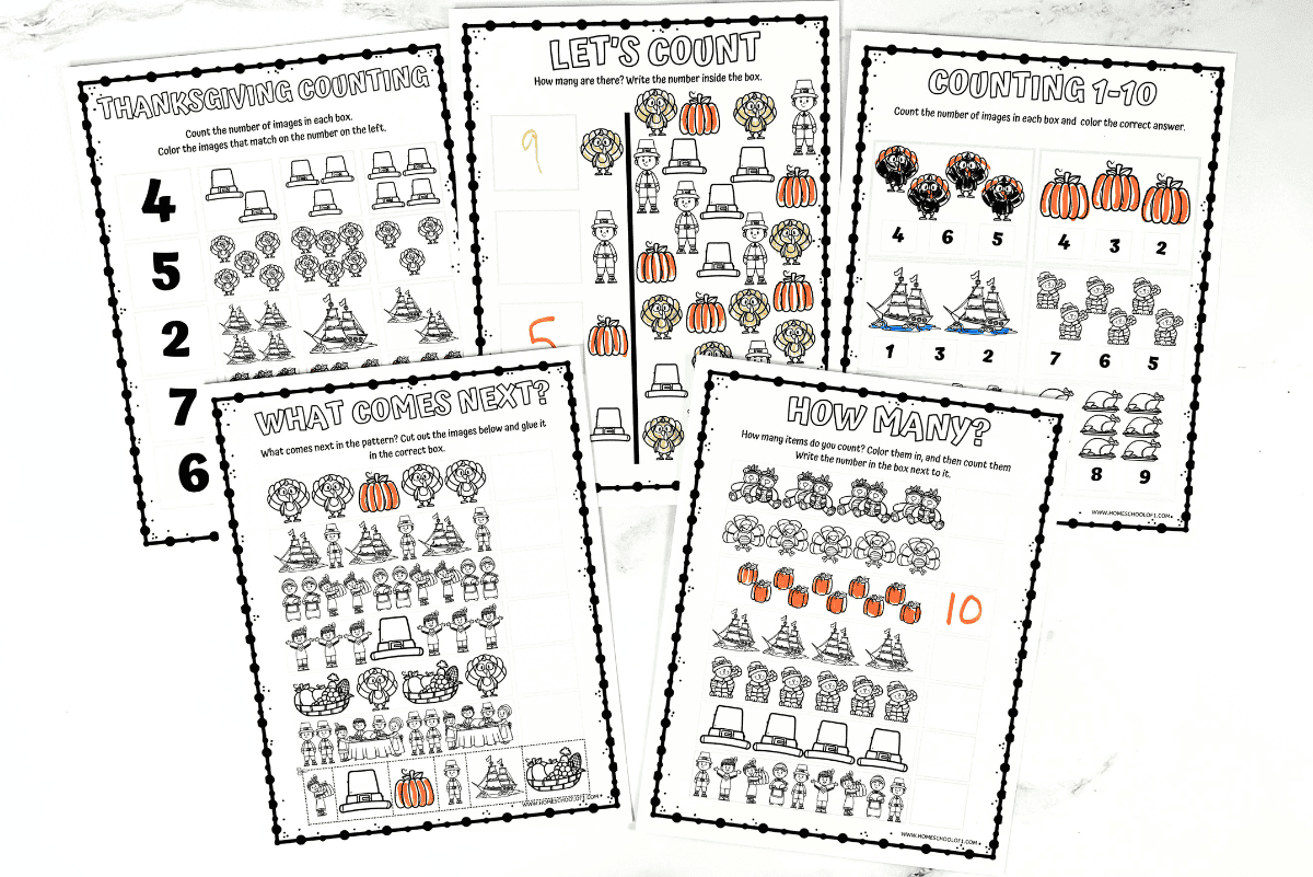 free thanksgiving math worksheets