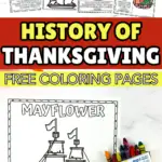 history of thanksgiving coloring sheet