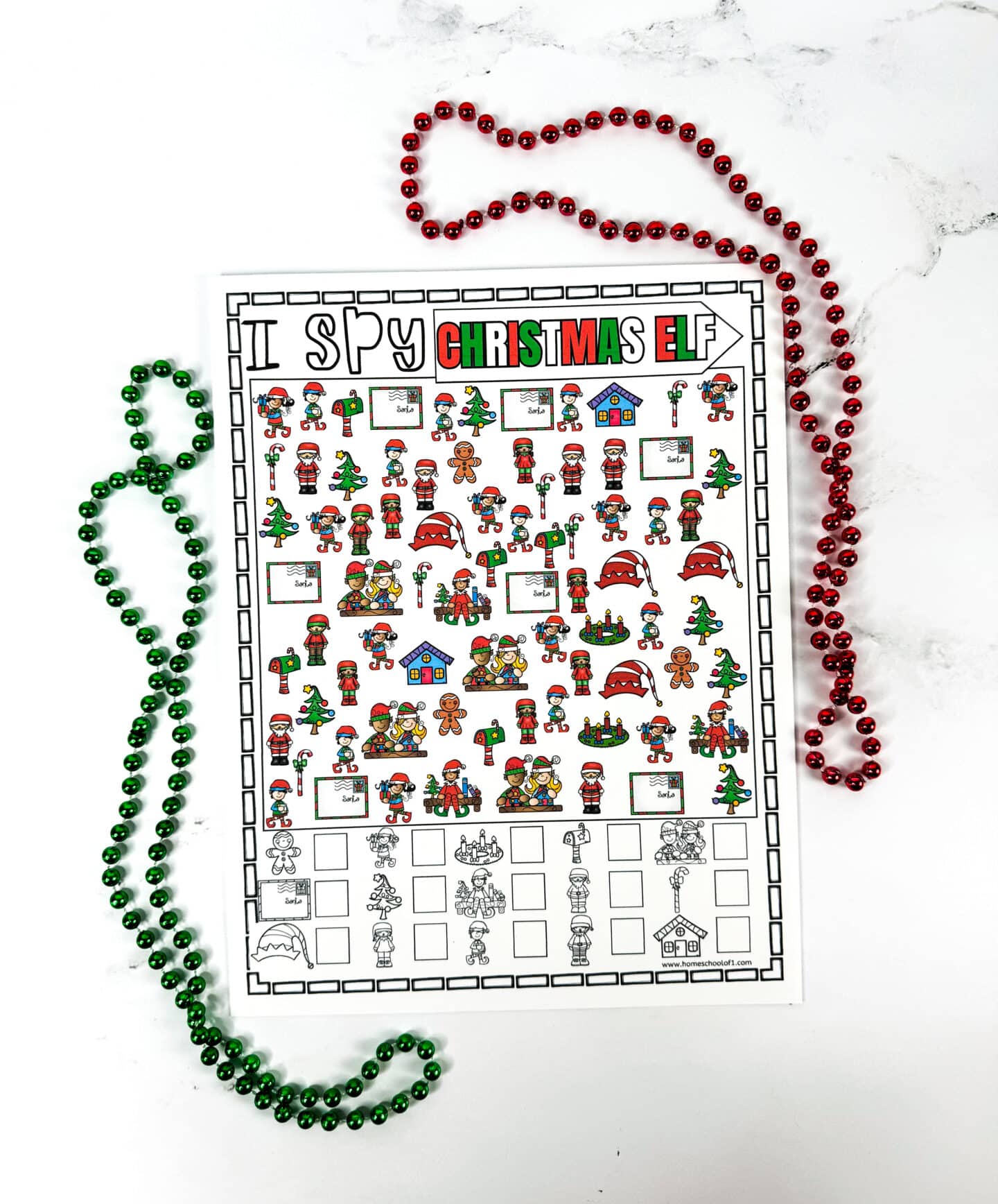 i spy christmas elf printable