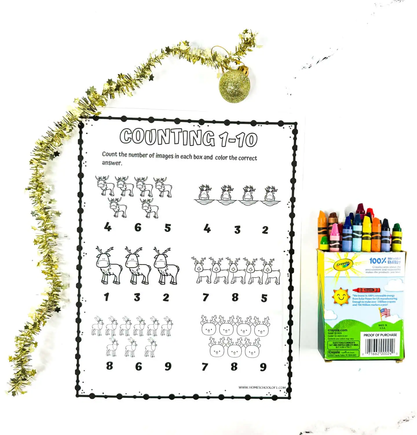 reindeer counting worksheet (2)