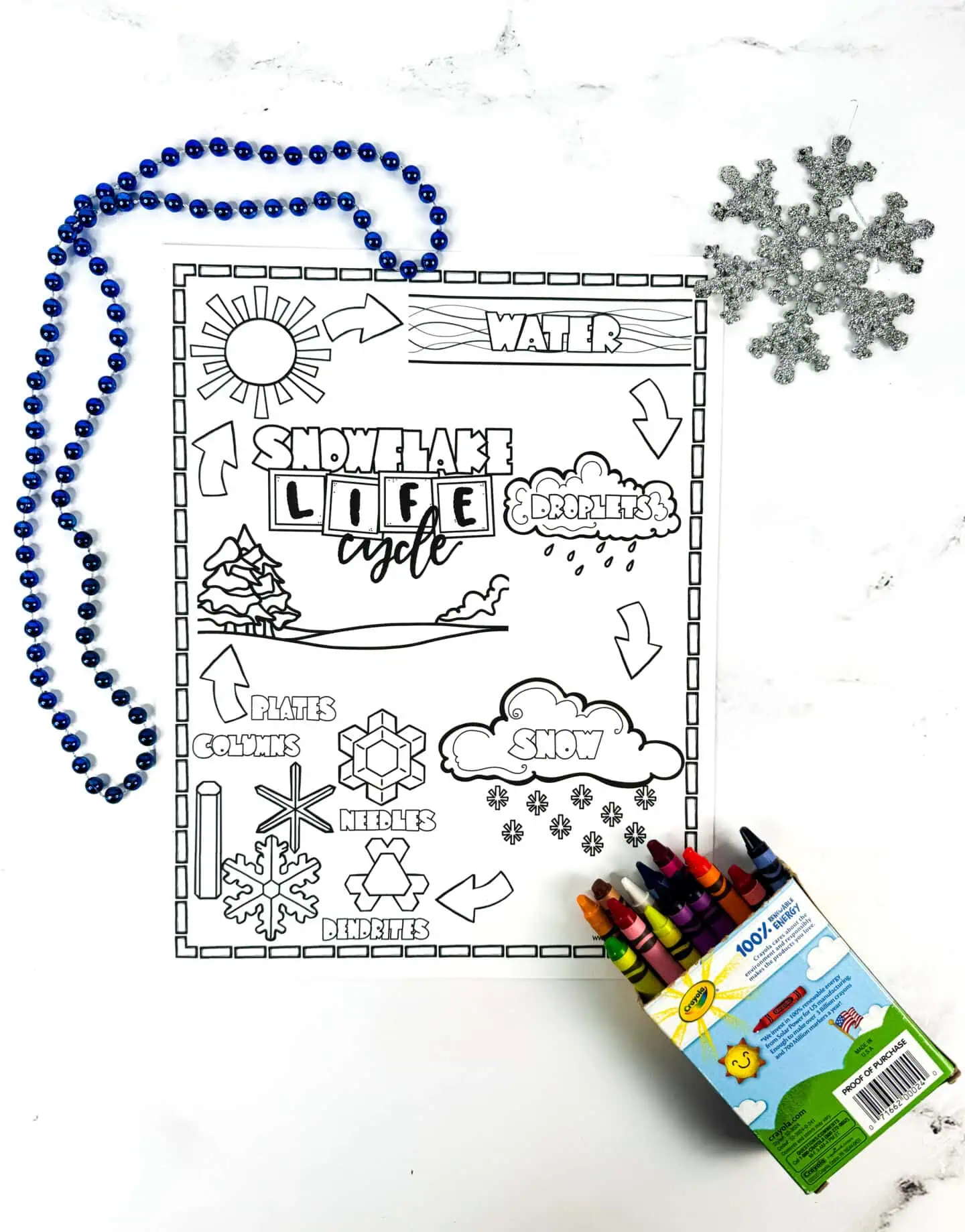 snowflake life cycle coloring page