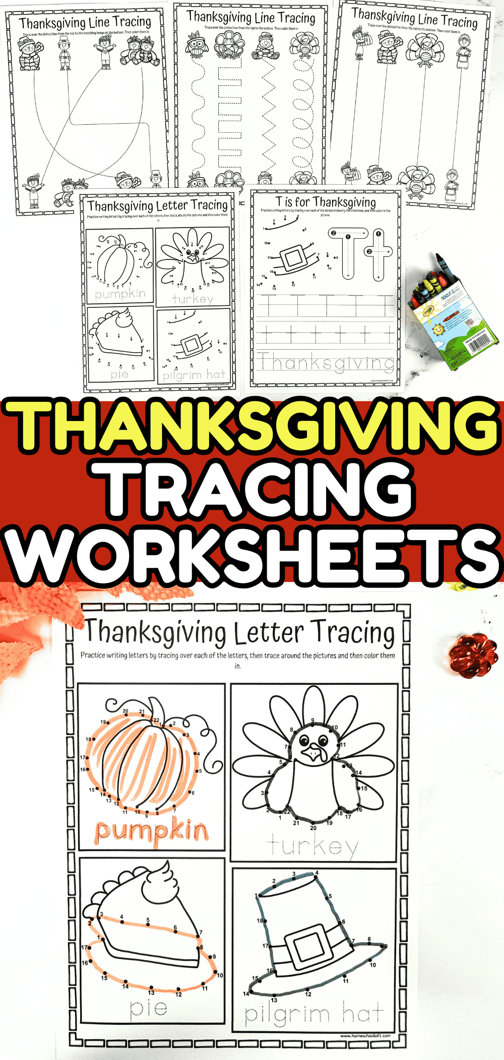 thanksgiving tracing worksheets