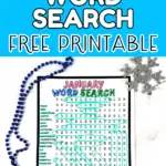 January word search printable