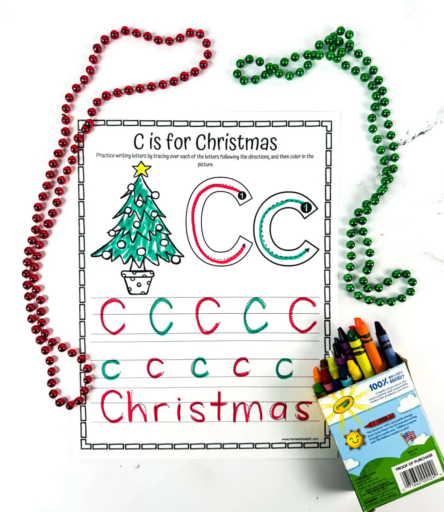 c is for christmas worksheet