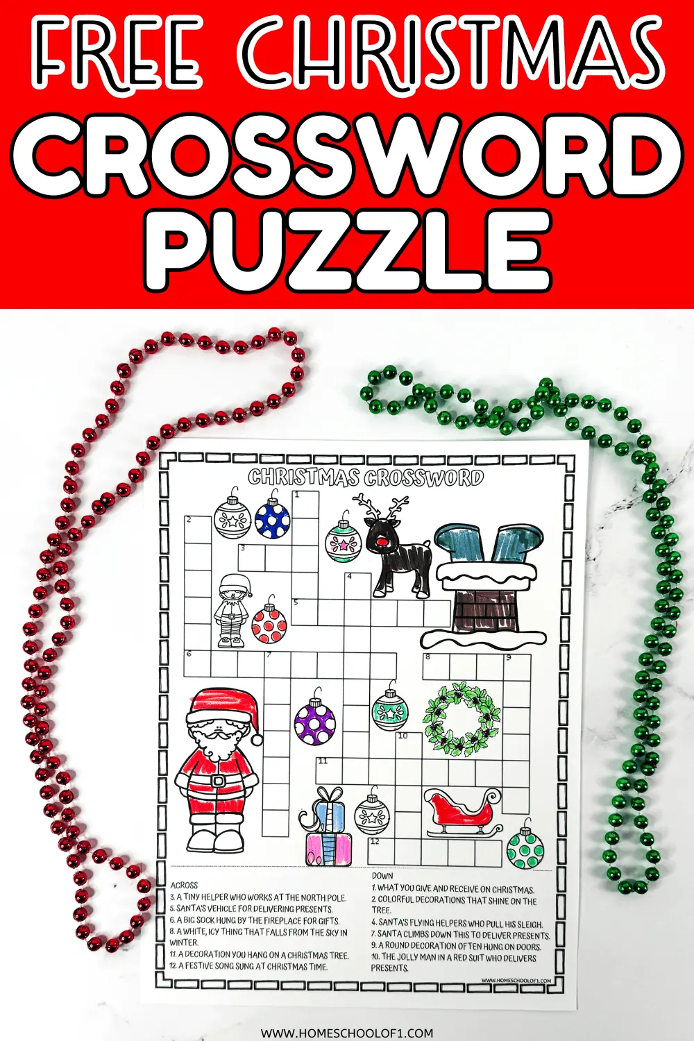 christmas crossword puzzle printable