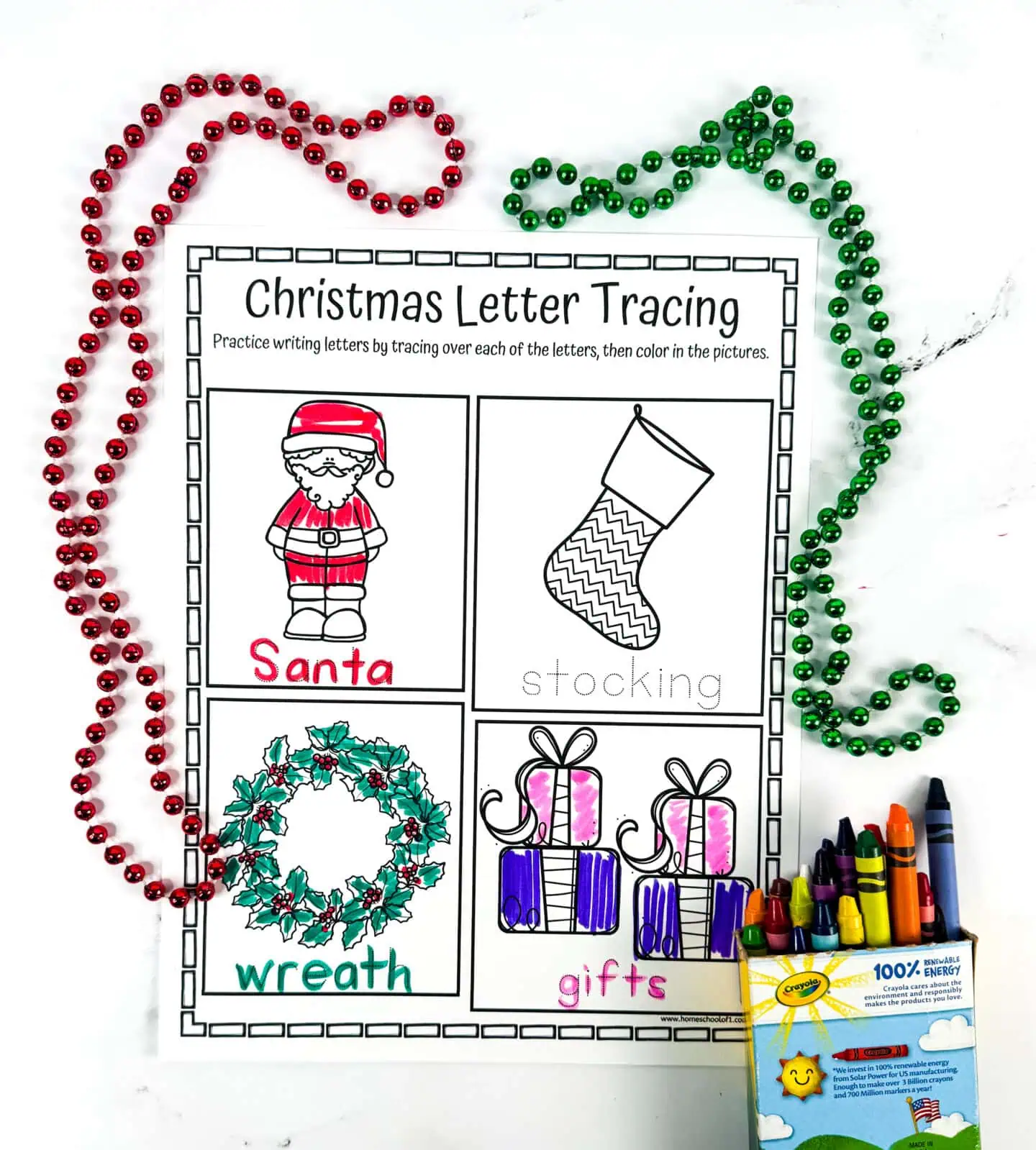 christmas letter tracing worksheet