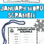 free january word scramble worksheet