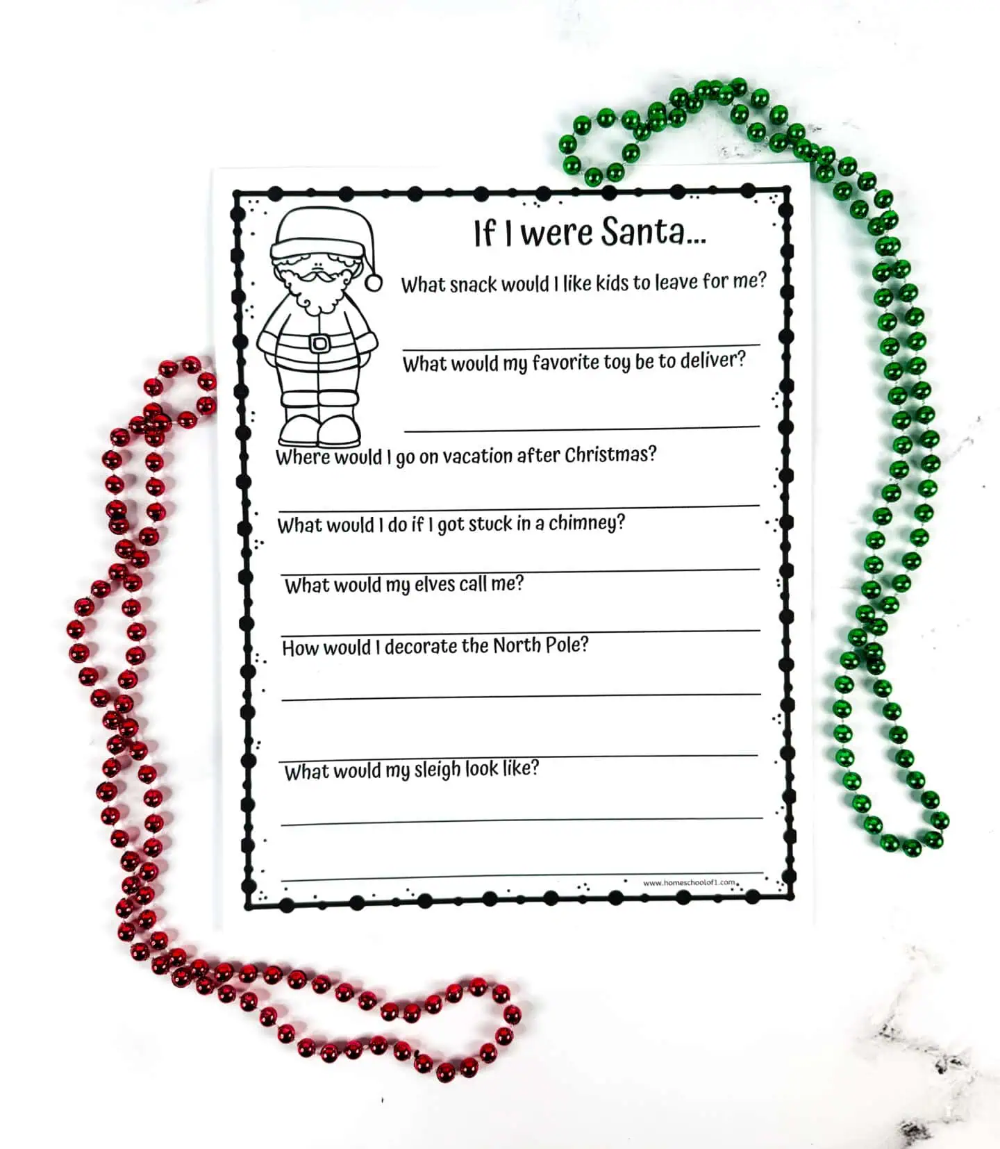 free santa writing prompt printable