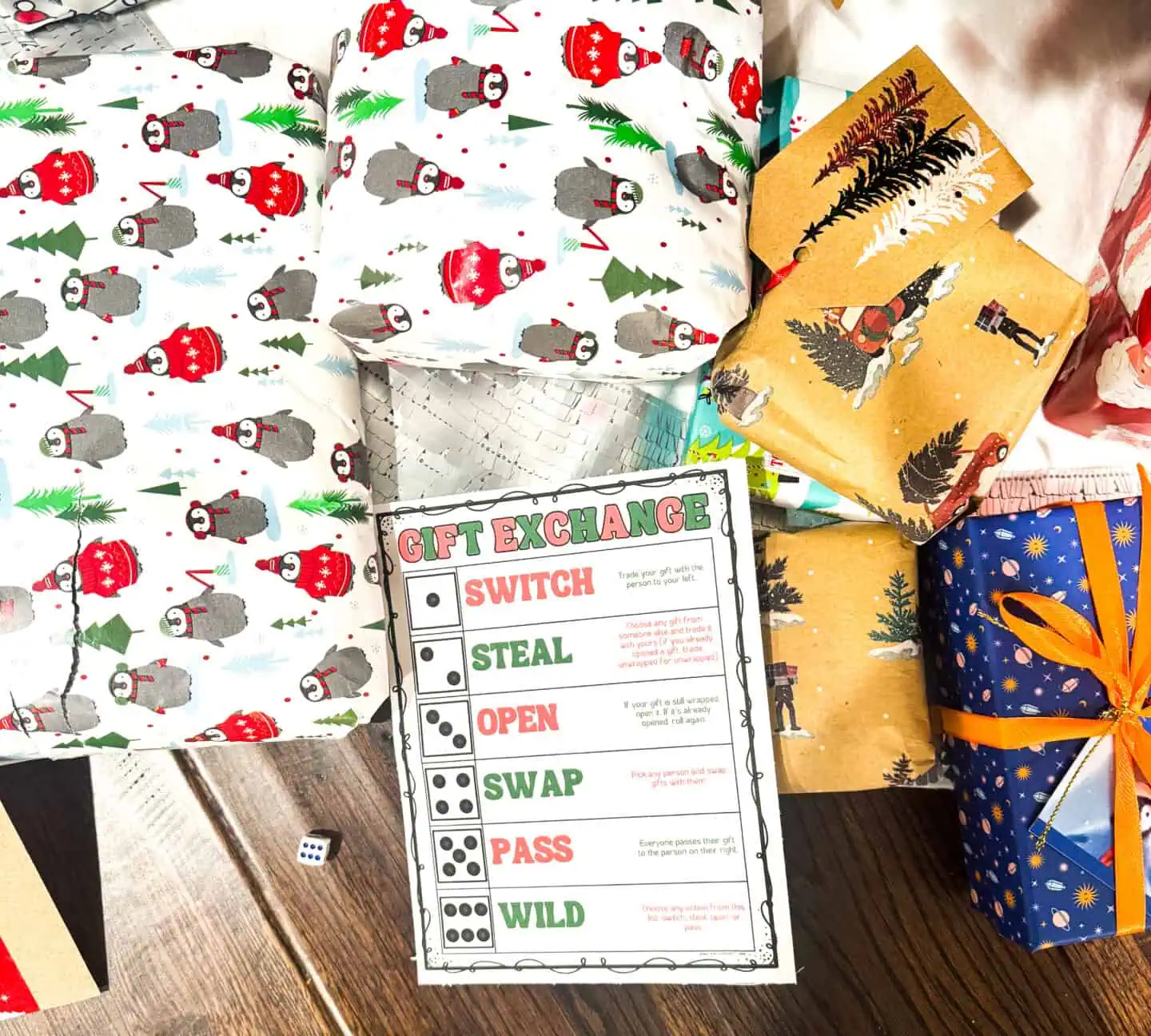 free white elephant gift exchange printable