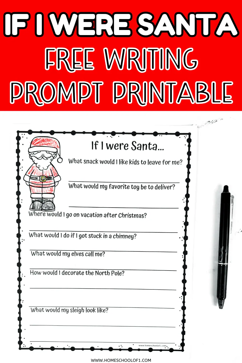 if i were santa writing prompt printable