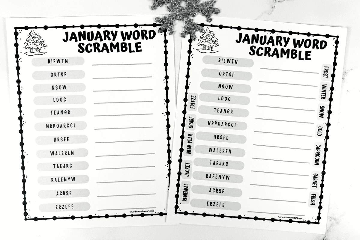 january word scramble