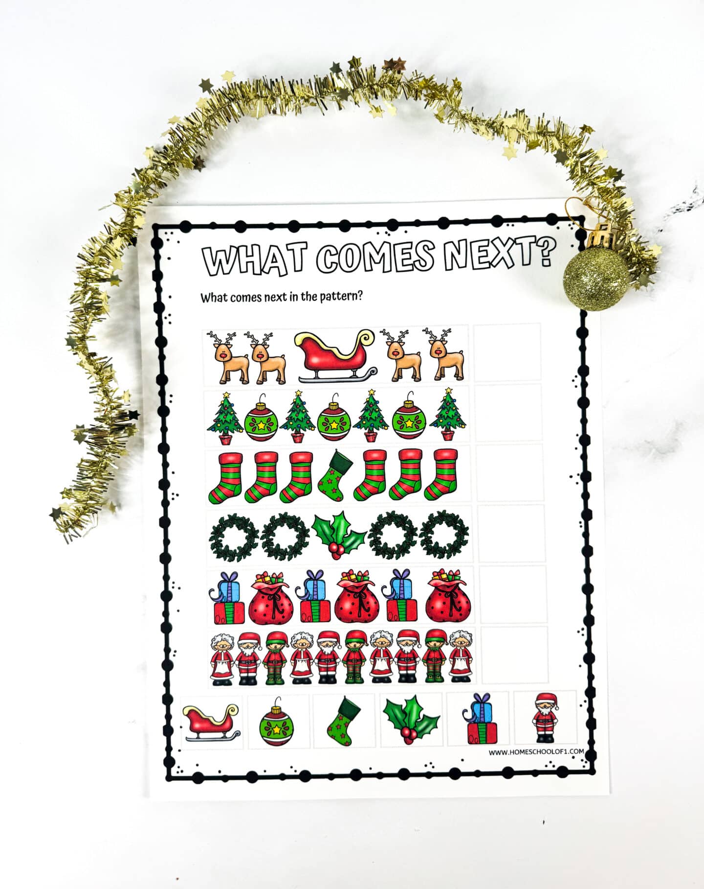 what comes next christmas worksheet