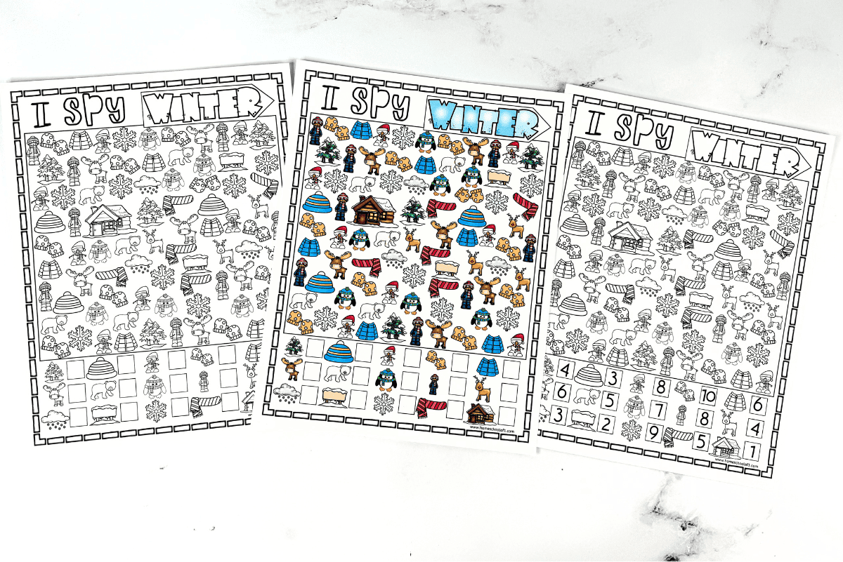 winter i spy printables