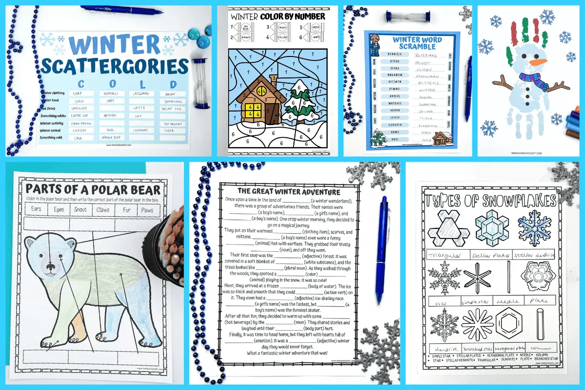 winter printables for kids