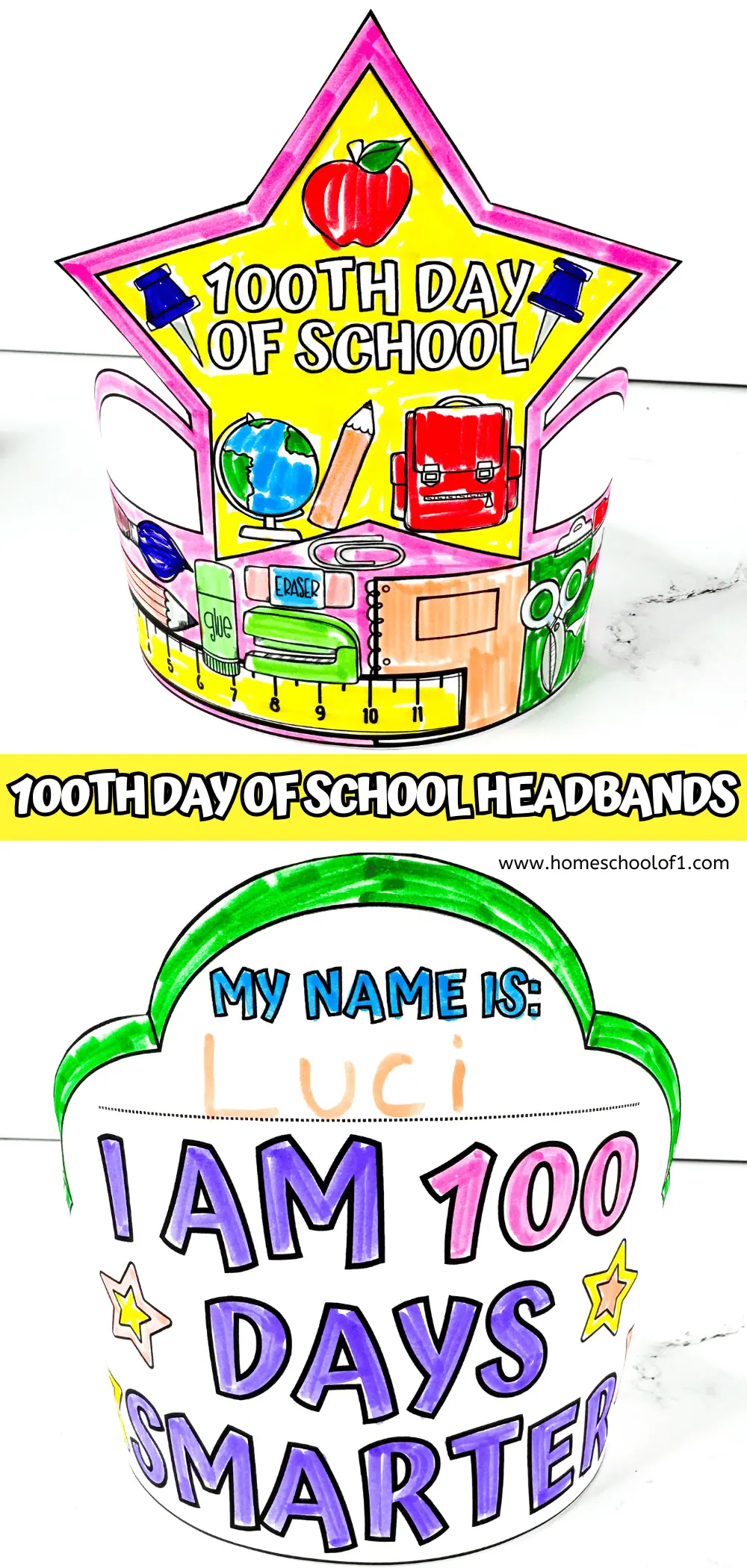 100TH DAY OF SCHOOL HEADBANDS PRINTABLE